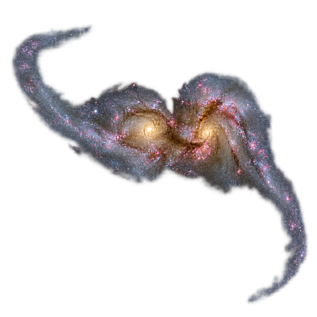 Artist’s reconstruction of Antennae Galaxies