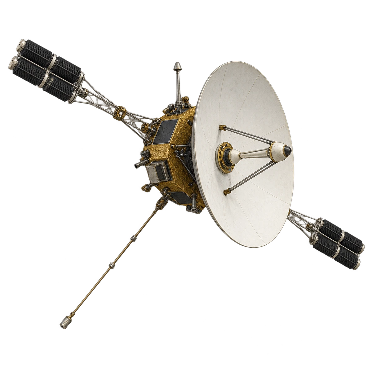 Hand-painted illustration of Pioneer 10