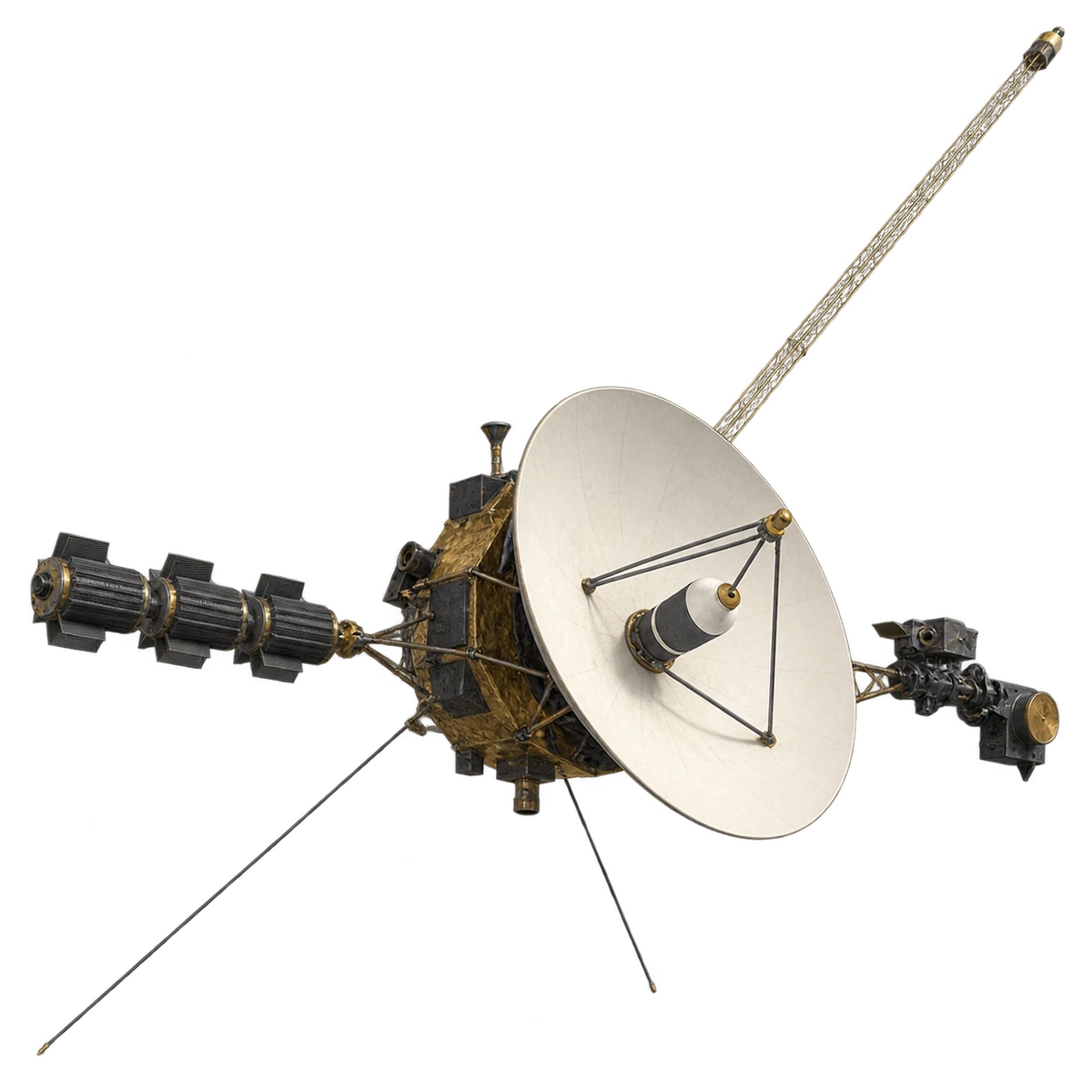 Hand-painted illustration of Voyager 2