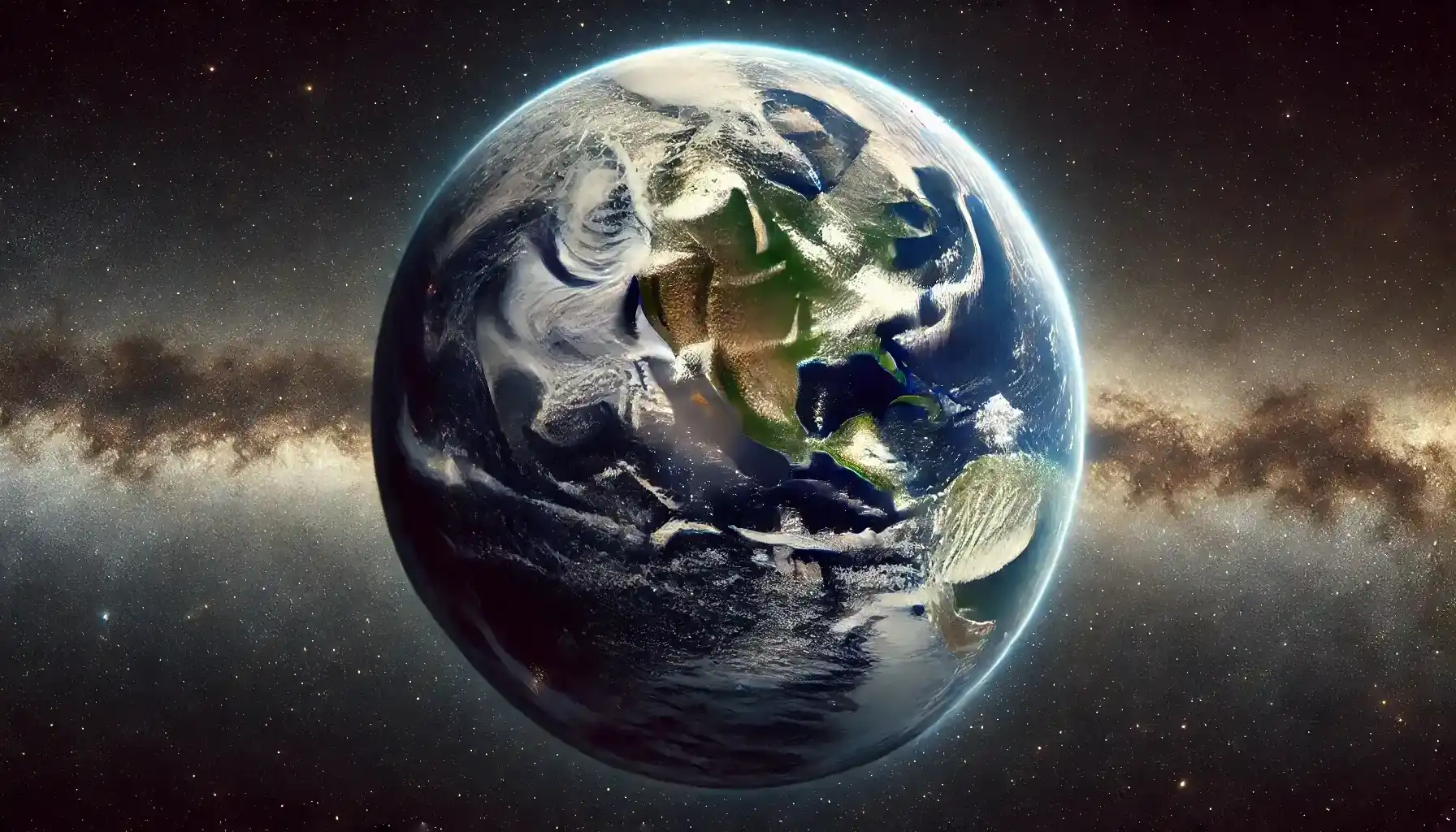 Realistic high-resolution image of Earth in space, showing natural atmospheric and surface details.