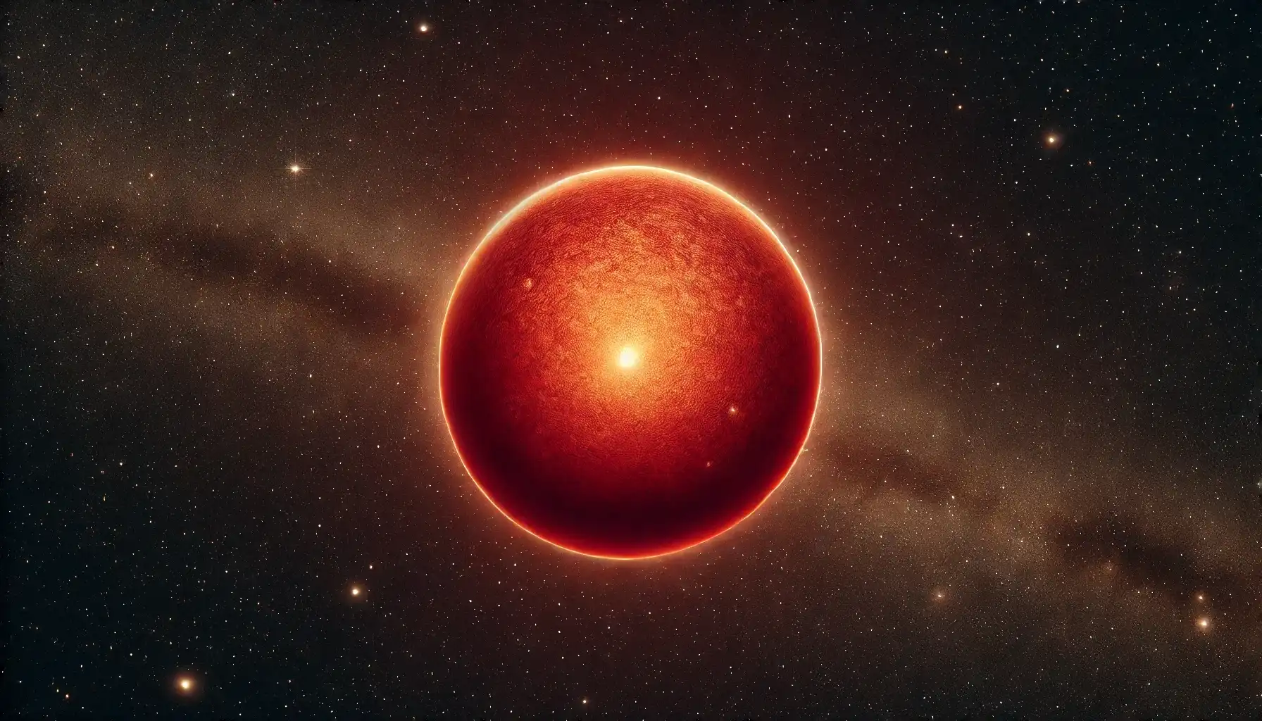 A high-resolution depiction of Barnard's Star, a red dwarf, centered in deep space.