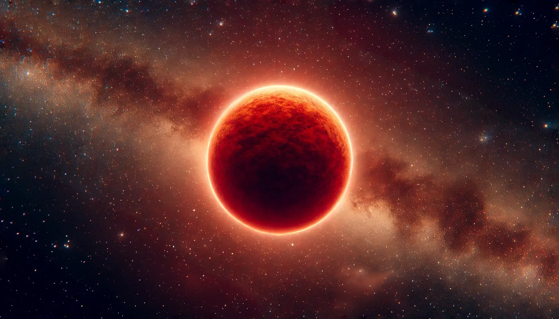 Lacaille 9352, a red dwarf star in Piscis Austrinus, glowing against a cosmic backdrop.