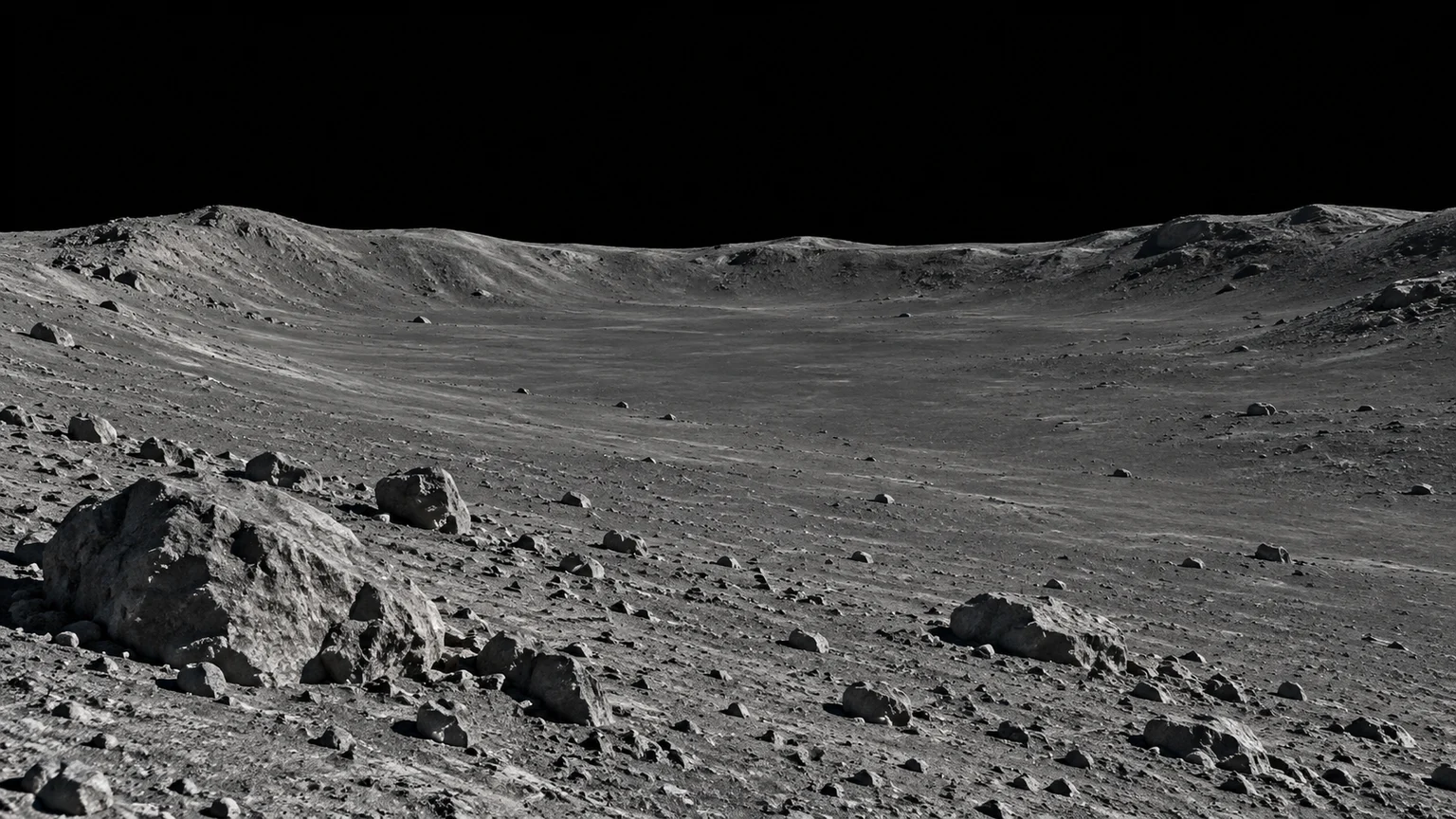 An artistic reconstruction of Despina’s poorly resolved surface. The crater hollow, debris and local terrain are imagined.