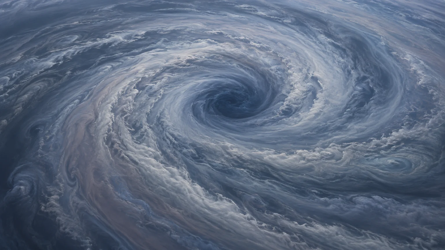 A hypothetical broad atmospheric vortex with curved cloud filaments. An artistic reconstruction of Lalande 21185 c; local detail, lighting and viewpoint are imagined. The depicted environment is a possibility, not an observed surface or weather map.