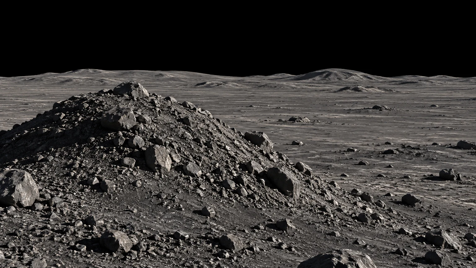An imagined landscape on Leda. No resolved surface map supports these local details.
