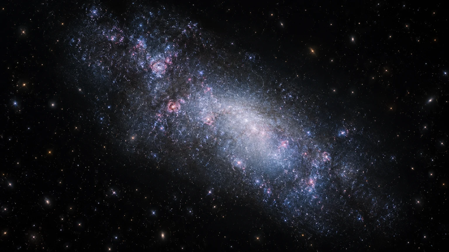 Hypothetical view through diffuse star clouds toward a denser stellar body. An artistic reconstruction.